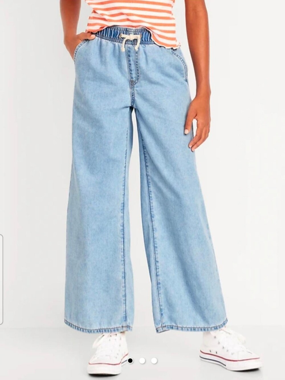 Old Navy Girls Mid-Rise Wide Leg Baggy Light Blue Jean Size XL 14-16
